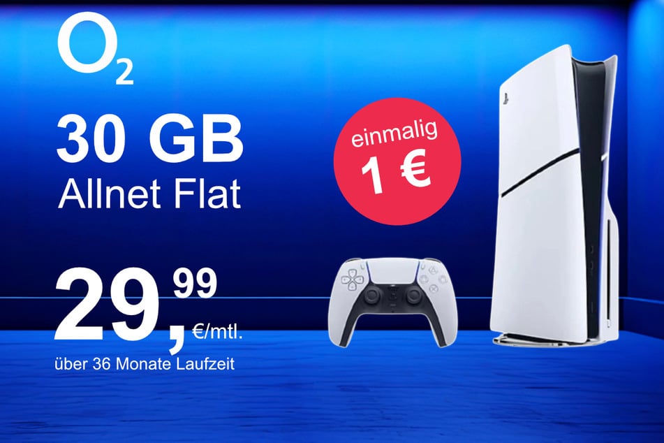 Die PS5 Slim Digital Edition im o2 Mobile M inkl. 30 GB+ für einmalig nur 1 Euro.