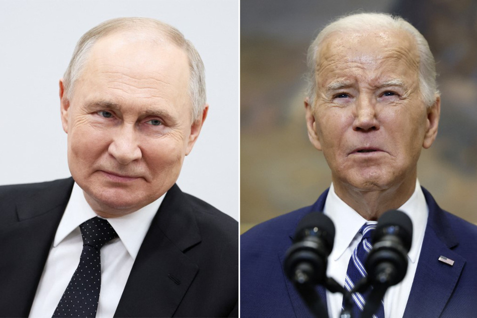 US President Joe Biden (r.) insulted his Russian counterpart Vladimir Putin during a San Francisco fundraising event, calling him a "crazy SOB."