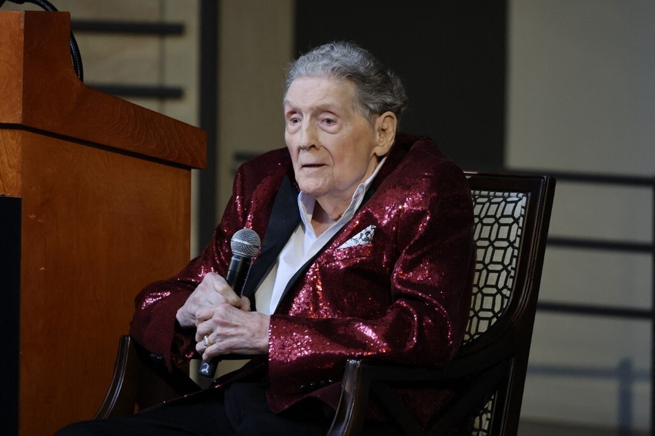 Jerry Lee Lewis speaks as the Country Music Hall of Fame 2022 inductees are presented by CMA on May 17, 2022, in Nashville, Tennessee.