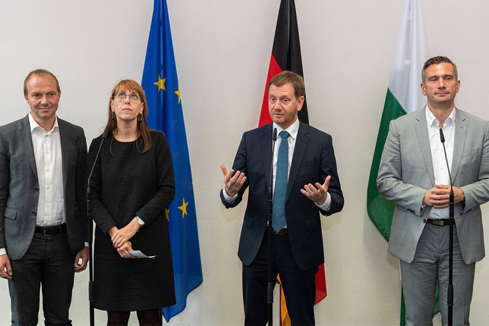 Die künftige "Kenia"-Koalition, wenn nichts dazwischenkommt (v.l.): Grüne, CDU, SPD.
