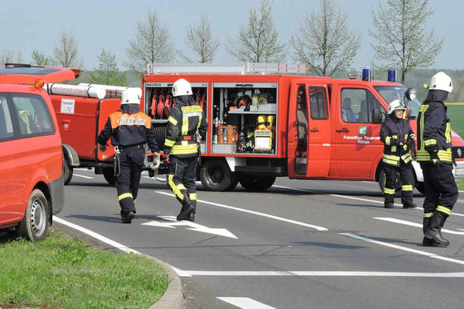 Einsatzkräfte der freiwilligen Feuerwehr Klinga und Großsteinberg waren vor Ort.