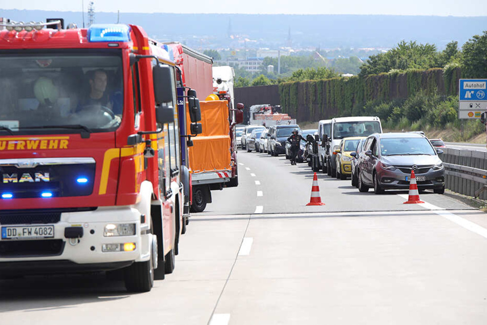 Die A4 in Richtung Chemnitz wurde zeitweise voll gesperrt.