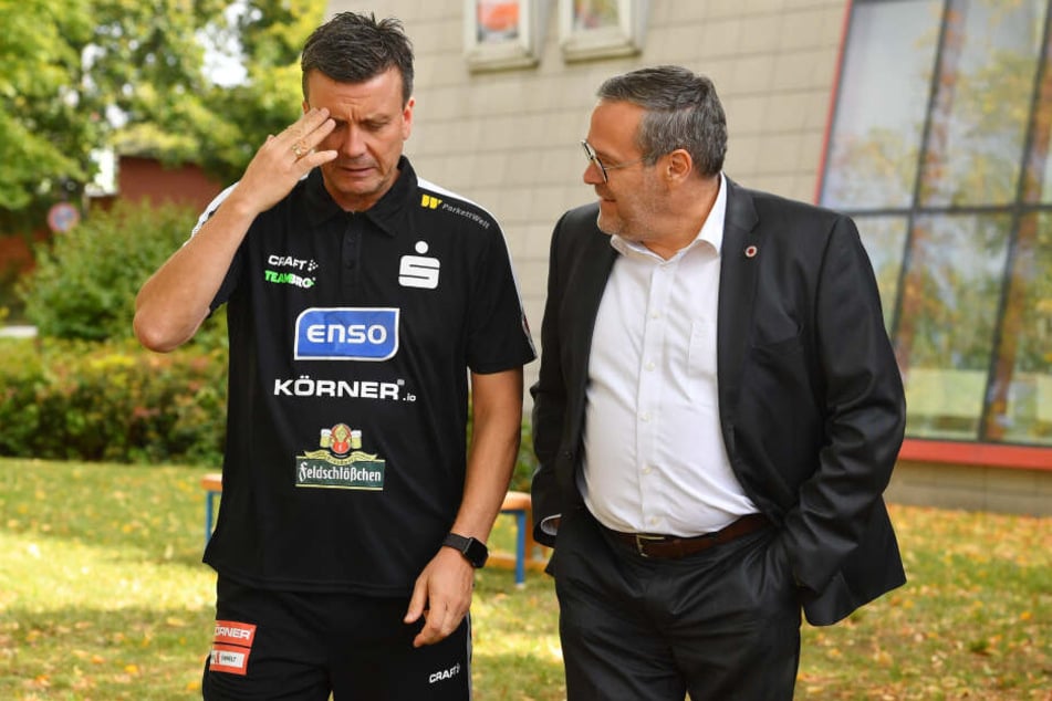 Alexander Waibl (links) im Gespräch mit dem Vorstandsvorsitzenden Jörg Dittrich.