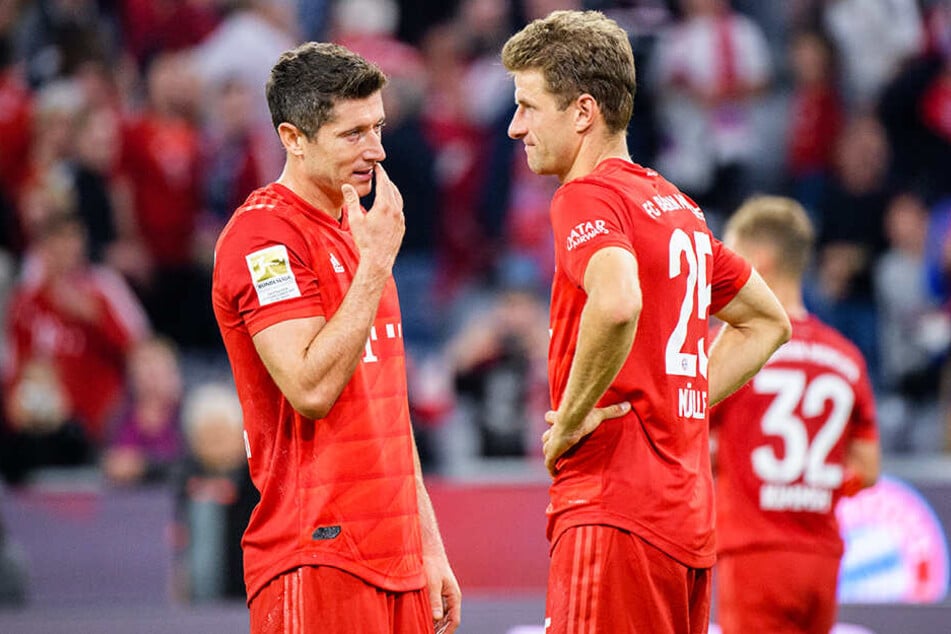 Betreten: Doppelpacker Robert Lewandowski (l.) und Thomas Müller waren nach dem 2:2 gegen Hertha BSC nicht zufrieden.