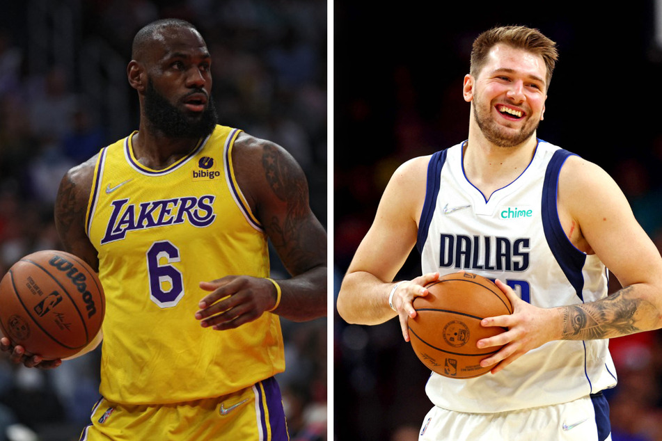 LeBron James (l.) said that Mavericks guard Luka Doncic (r.) is his favorite player in the NBA.