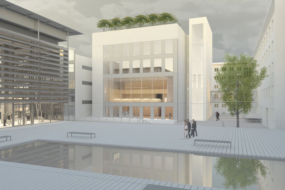 Bäume (Felsenbirnen) sollen das Kubus-Dach schmücken.