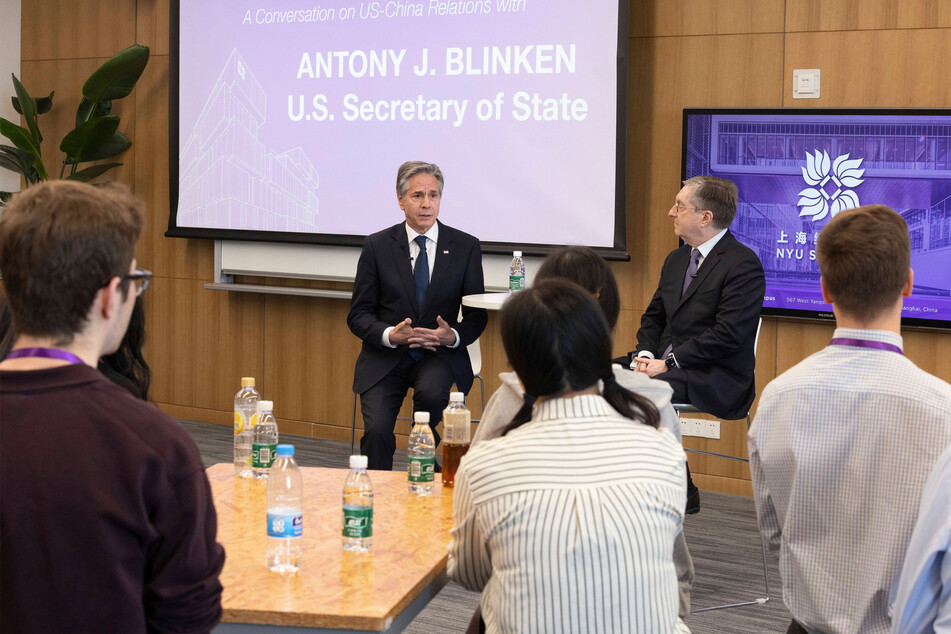 Blinken started his diplomatic tour in Shanghai, where he met with students and business leaders.