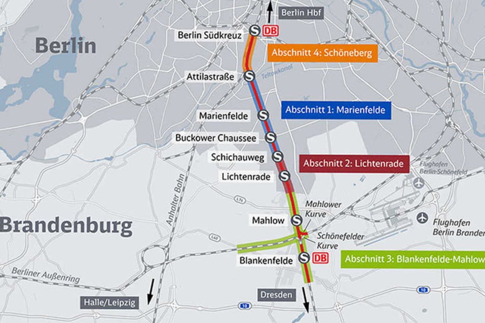Bisher müssen ICE, IC, EC, RE und RB auf die "Anhalter Bahn" ausweichen. Längere Fahrzeiten sind die Folgen auf den Weg nach Dresden oder Prag.