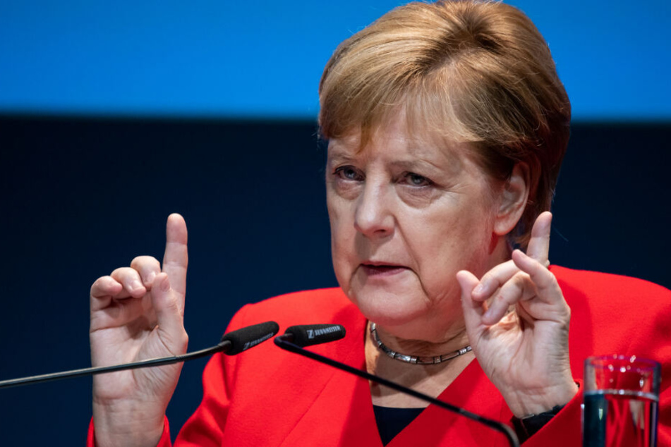 Bundeskanzlerin Angela Merkel (CDU) spricht beim 11. Deutschen Maschinenbau-Gipfel des Verbandes Deutscher Maschinen- und Anlagenbau (VDMA)