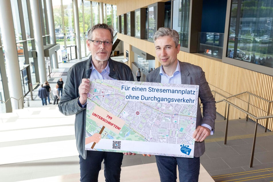 Sehen Handlungsbedarf: Anwohner Peter Skyba (64) und Verkehrsbürgermeister Stephan Kühn (46, Grüne).