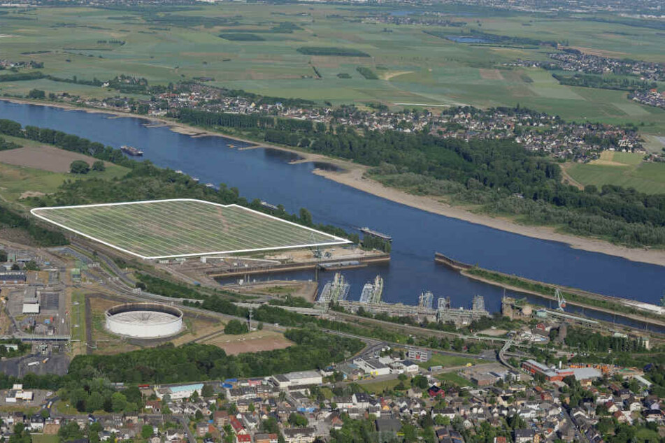 Das geplante Gebiet für den Ausbau des Godorfer Hafens: Der Rat will den Ausbau mehrheitlich stoppen.
