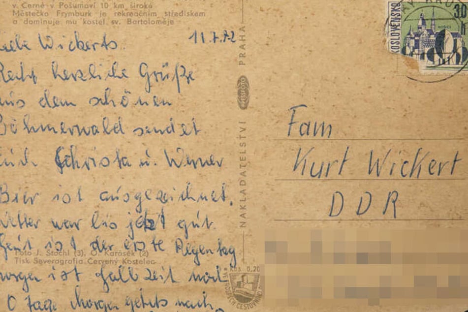 War fast ein halbes Jahrzehnt auf dem Postweg: Die Urlaubskarte von Christa und Werner an Familie Wickert aus Pirna.