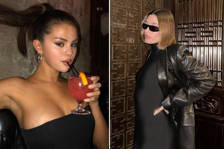 After Selena Gomez (l.) left several comments on TikTok that appeared to shade Hailey Bieber, the Rhode founder limited comments on her Instagram posts.