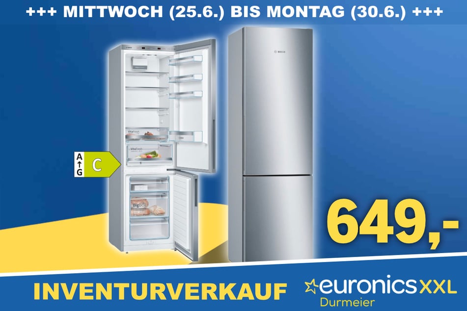 Die Bosch Kühl-/Gefrierkombination für 649 Euro.