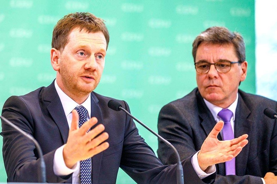 Auch von CDU-Fraktionschef Frank Kupfer (rechts) wurde Kretschmer die notwendige Unterstützung zugesagt.