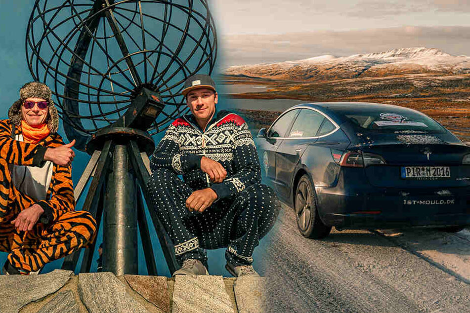 Mit dem Tesla zum Nordkap: Diese beiden Sachsen haben es geschafft