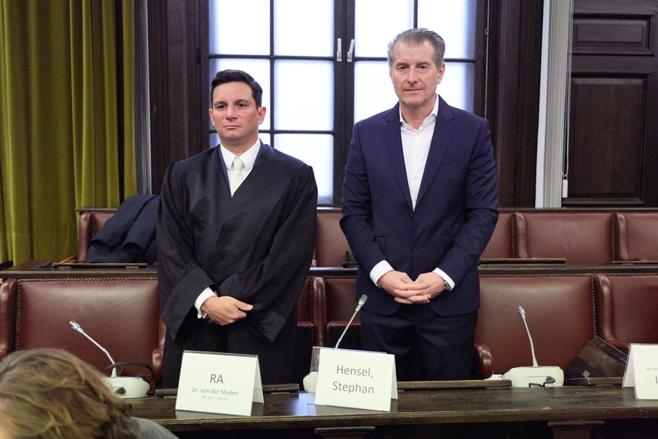 Stephan Hensel (51), Ex-Mann von Christina Block und Vater ihrer Kinder, zusammen mit seinem Anwalt, Dr. Philip von der Meden (42).