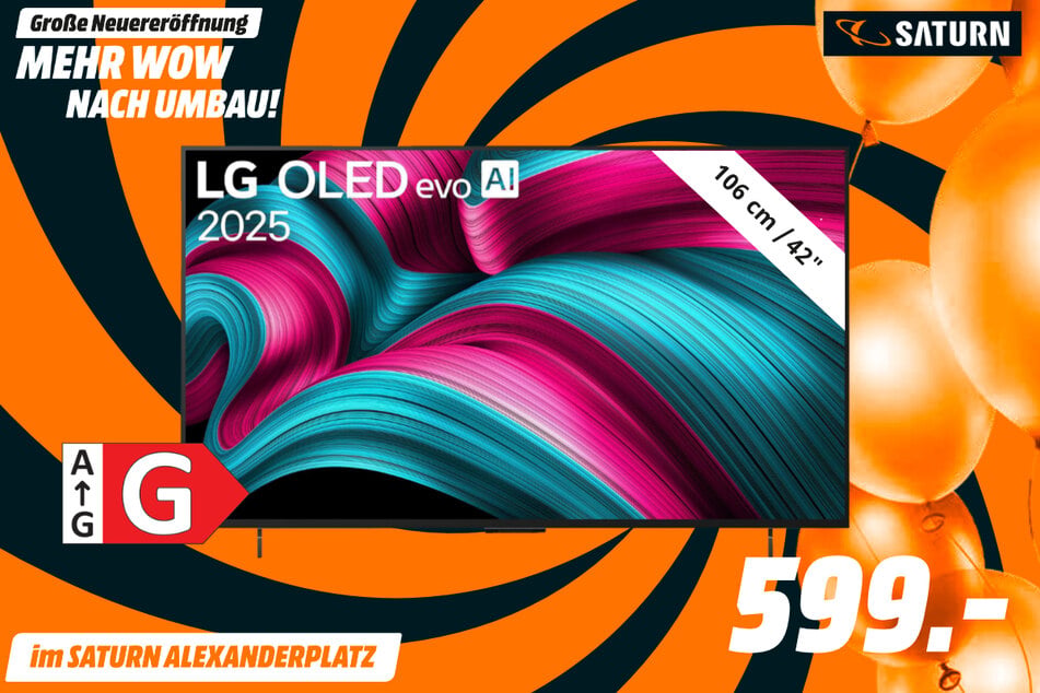 42-Zoll LG-Fernseher OLED42C57LA für 599 Euro.