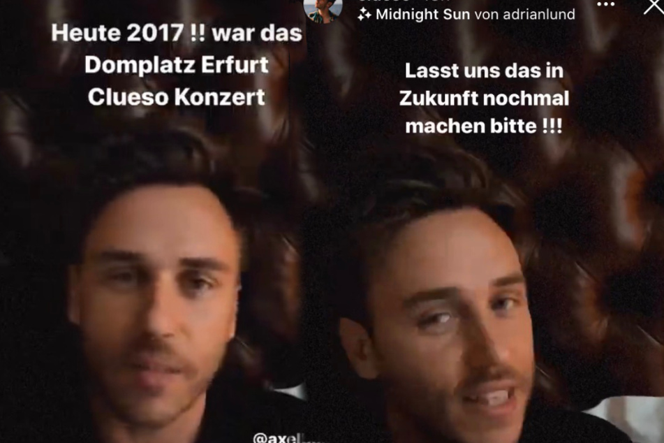 In seiner Story spricht Sänger Clueso (40) von seinem vergangenen Konzert in Erfurt und möchte es nochmal wiederholen.