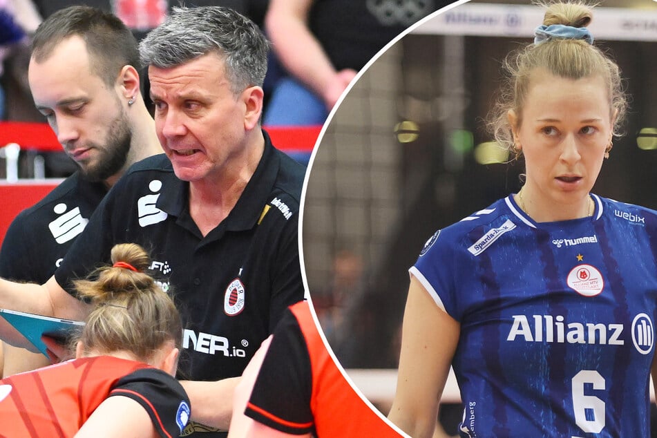 Nach den feurigen Aussagen von Stuttgarts Kapitänin Antonia Stautz (31, r.) legte Alex Waibl (58, l.) den Fokus vor Spiel zwei im Halbfinale auf sich und sein Team.