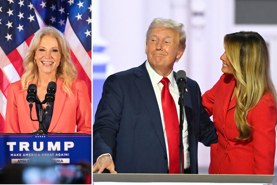 Donald Trump's wife, Melania, has reportedly been pushing for him to bring back Kellyanne Conway (l.) as he struggles with his re-election campaign.