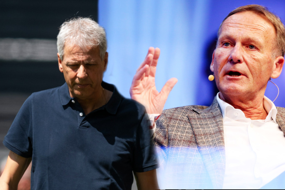 BVB-Chef Hans-Joachim Watzke (r.) gab seinem Coach Lucien Favre Rückendeckung.