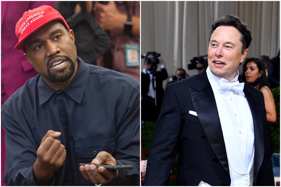 Kanye West (l.) has been in a back-and-forth on social media with Twitter CEO and his so-called "friend" Elon Musk.