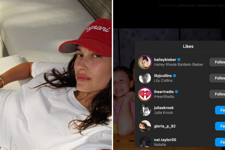 Hailey Bieber (l.) liked Selena Gomez's latest Instagram post (pictured, r.), fueling more rumors about the duo's alleged longtime feud.