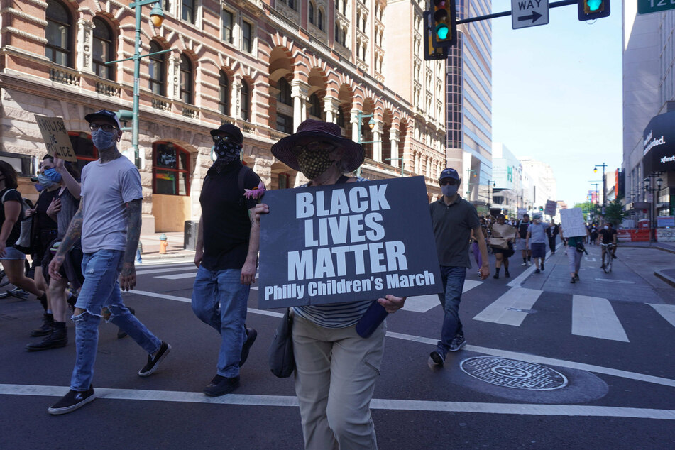 Black Lives Matter protesters march in support of justice for George Floyd in Philadelphia in June 2020.