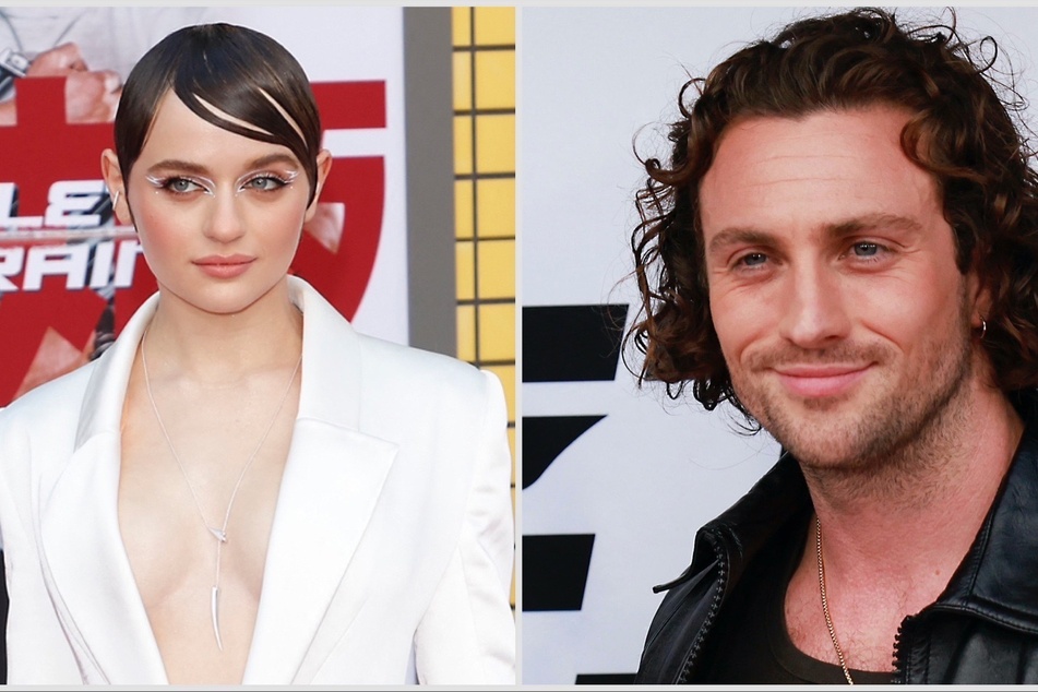 Bullet Train costars Aaron Taylor-Johnson (r) and Joey King got unknowingly caught up in some internet gossip.