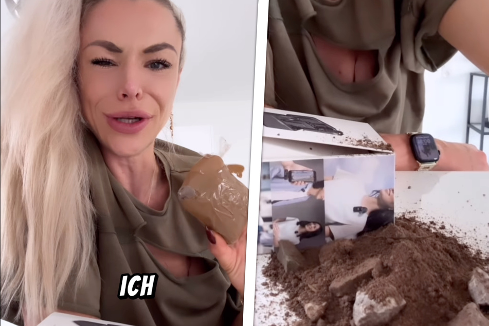 Tatsächlich fand Influencerin Larissa Reinelt (29) in der kleinen, suspekt daherkommenden Box nur einen Haufen Erde und Steine vor.