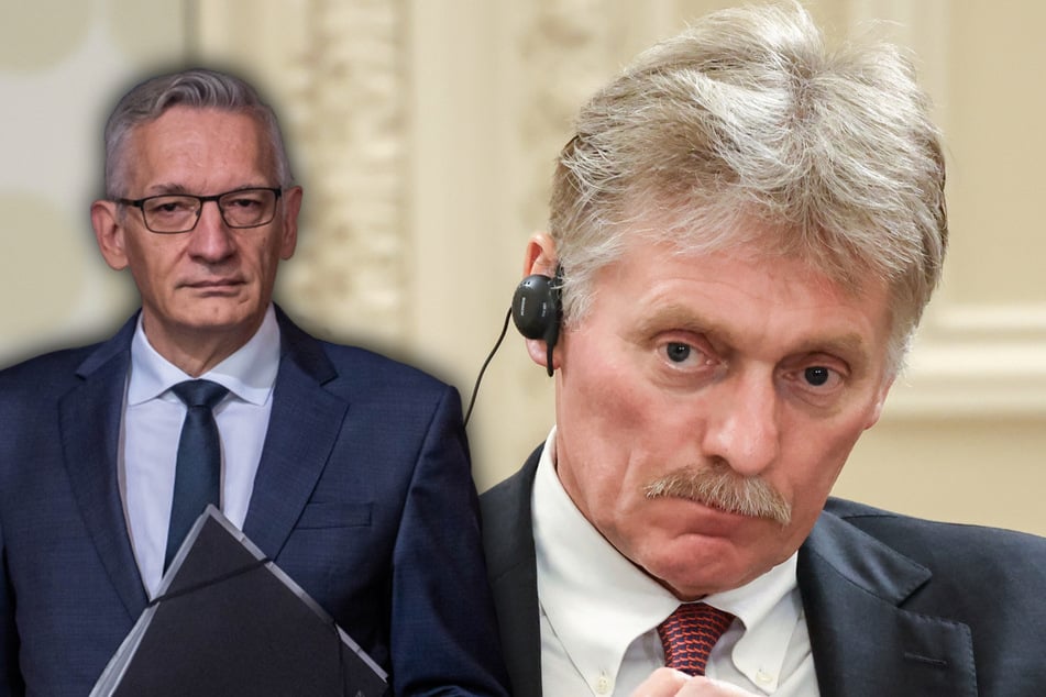 BND-Chef Martin Jäger (62, l.) erhob einen schweren Vorwurf gegen Russland, Kremlsprecher Dmitri Peskow (58) reagierte jetzt darauf.