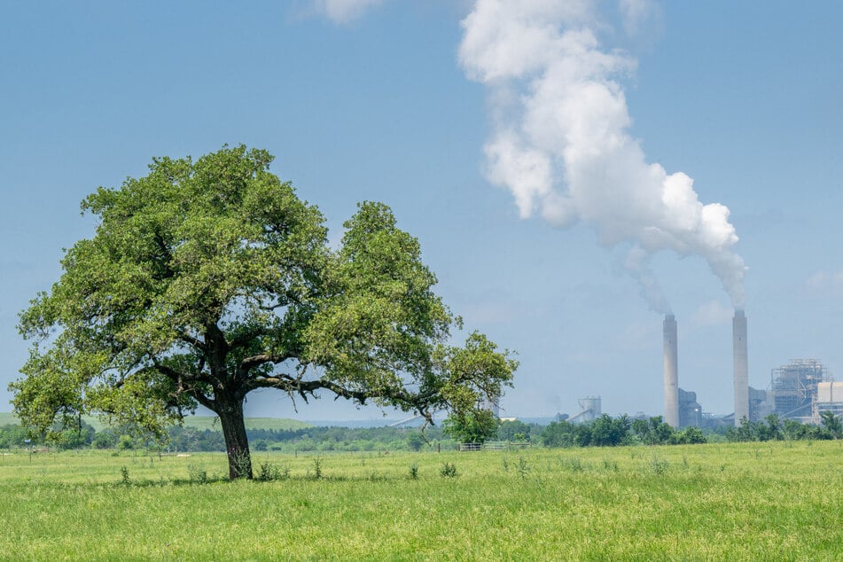 Emissions fume at the coal-fueled Oak Grove Power Plant on April 29, 2024 in Robertson County, Texas.
