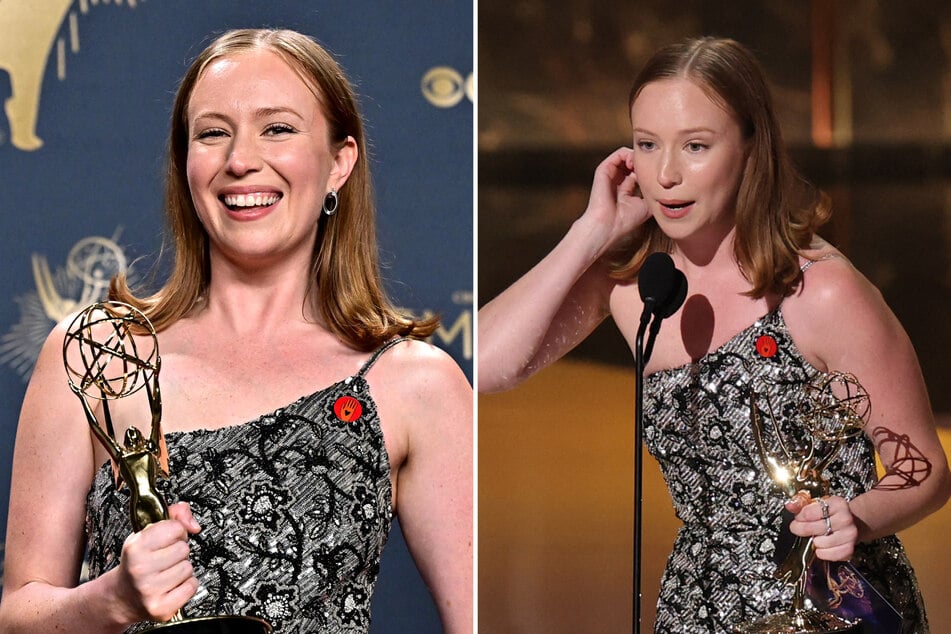 Hannah Einbinder earned her first Emmy on Sunday for her role as Ava Daniels in Hacks.