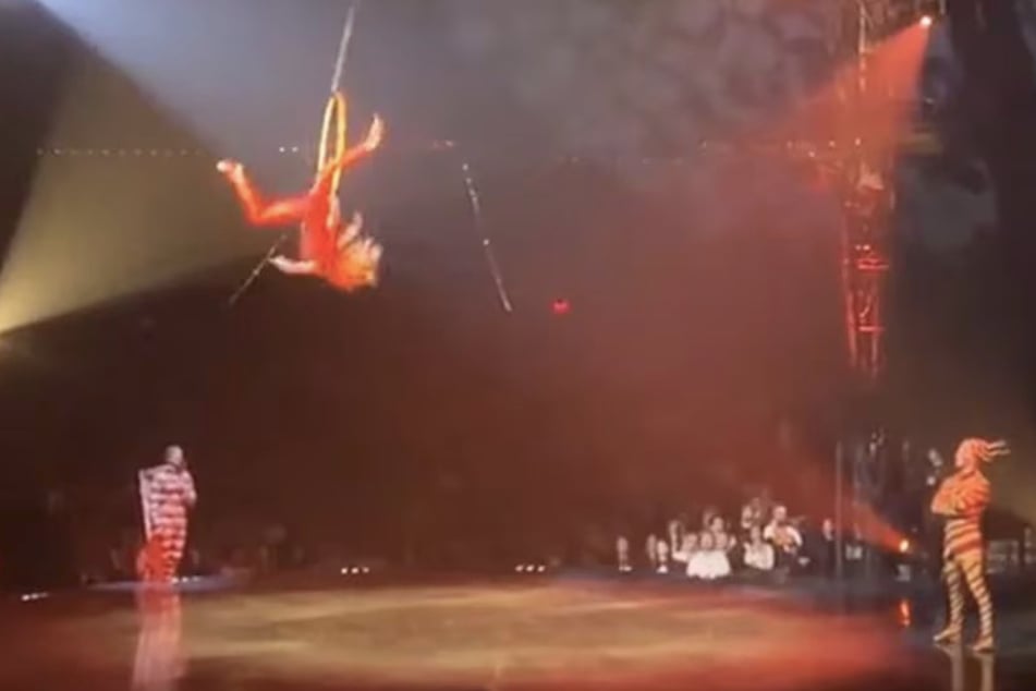 Acrobat Mariia Konfektova suffered a shocking fall during her recent Cirque du Soleil performance.