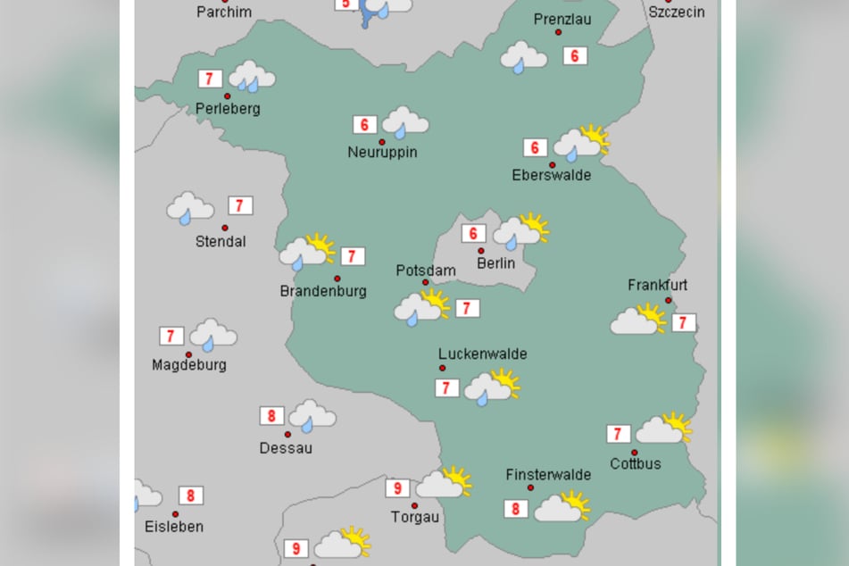 Am Freitag erreichen die Temperaturen in Berlin und Brandenburg sechs bis acht Grad.