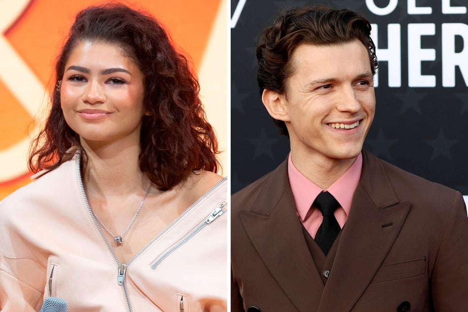 Zendaya (l.) gushed over her boyfriend, Tom Holland, in a new interview with Buzzfeed.