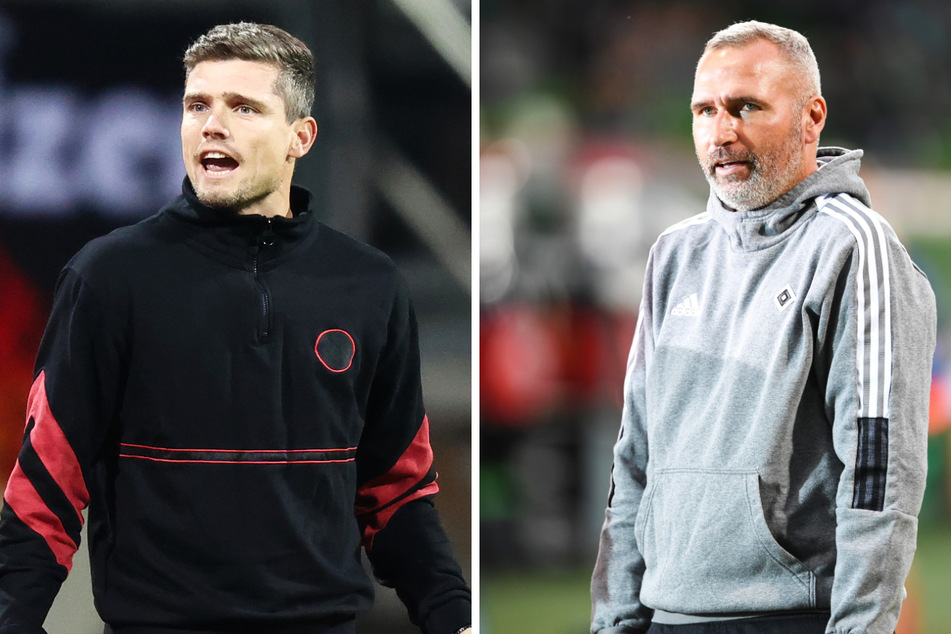 HSV-Coach Tim Walter (45, r.) empfängt mit seiner Mannschaft den noch ungeschlagenen 1. FC Nürnberg mit Trainer Robert Klauß (36).