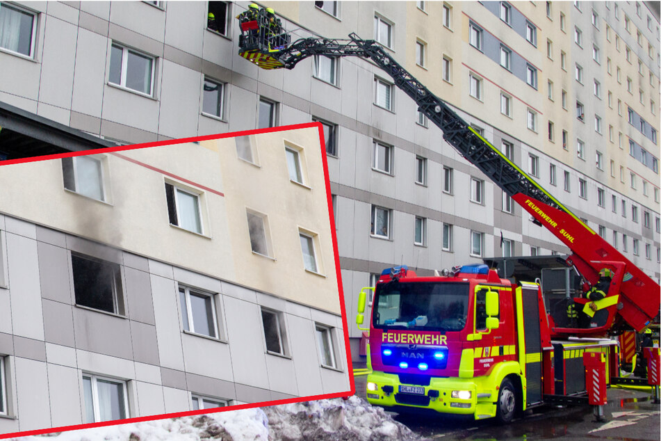 Am Montag brannte es erneut in dem Hochhaus in der Würzburger Straße. Ein Kinderwagen stand in Flammen.