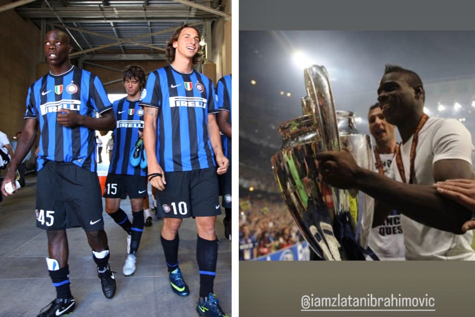 Bei Inter Mailand spielten Mario Balotelli (33, l.) und Zlatan Ibrahimovic (42) zusammen, nun antwortete der Italiener in seiner Instagram-Story auf die Kritik des Ex-Kollegen.