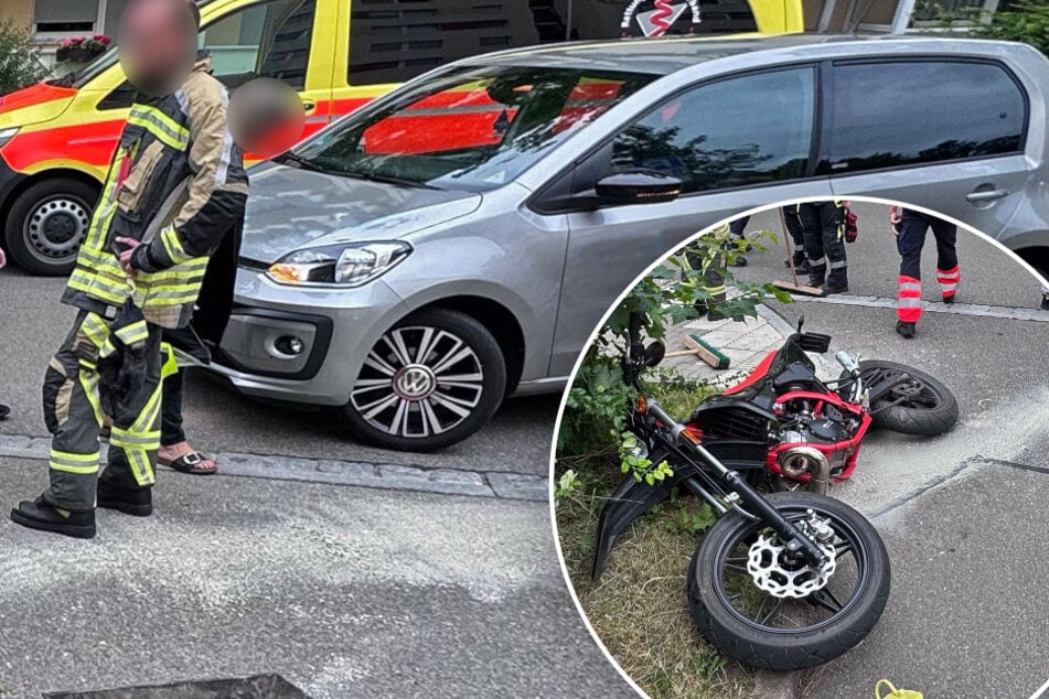 Unfall im Landkreis Zwickau: Moped-Fahrerin stößt mit VW zusammen