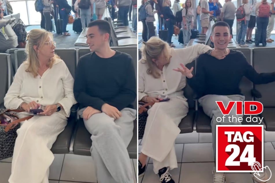 This guy's airport sing-along is peak embarrassment for his mom!