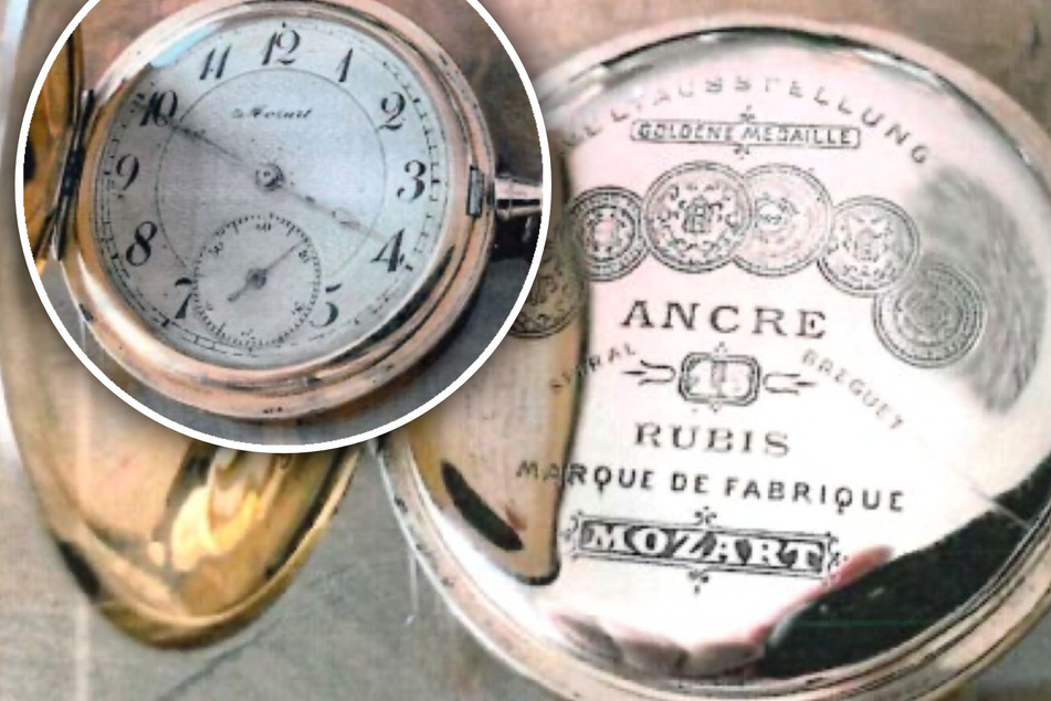 Die Täter klauten unter anderem diese goldene Mozart-Taschenuhr.