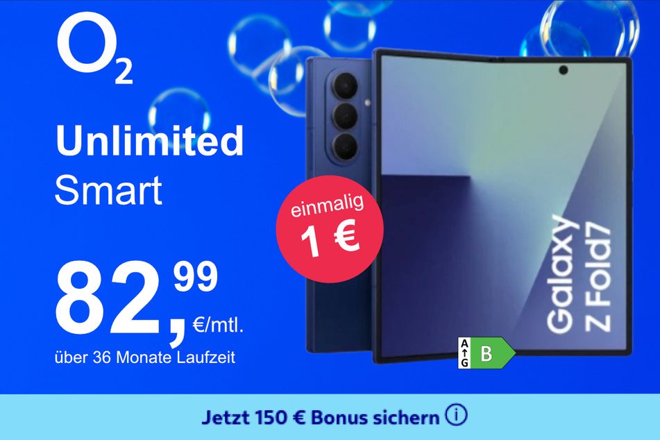 Das Samsung Galaxy Z Fold7 im o2 Mobile Unlimited Smart für einmalig 1 Euro.