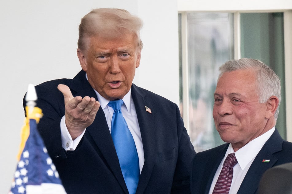 Jordanian King Abdullah II (r.) pushed back on Trump's plans for the US to "take over" Gaza during a meeting at the White House on Tuesday.