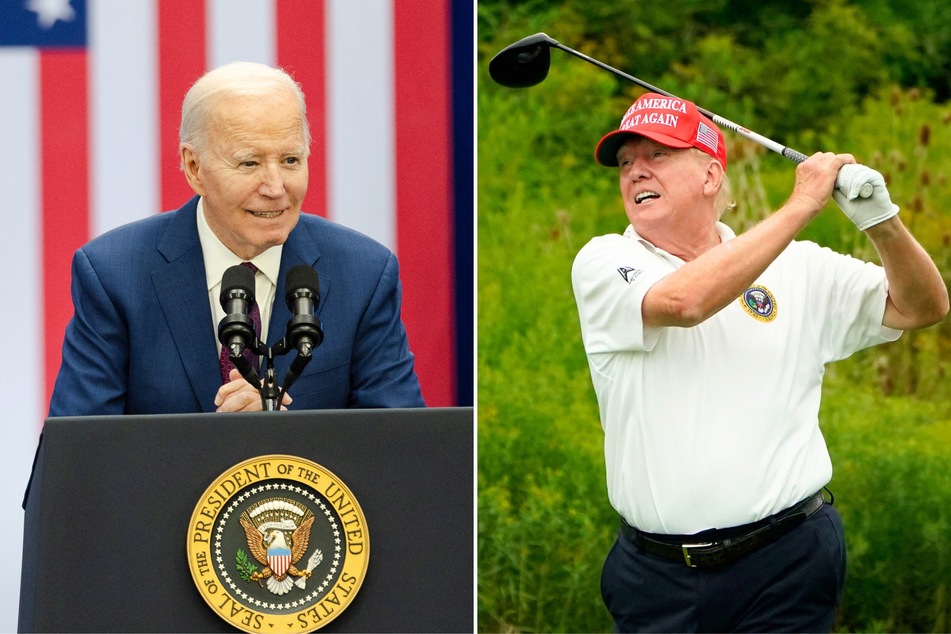 Biden roasts Trump over golf trophies brag: "Congratulations, Donald!"