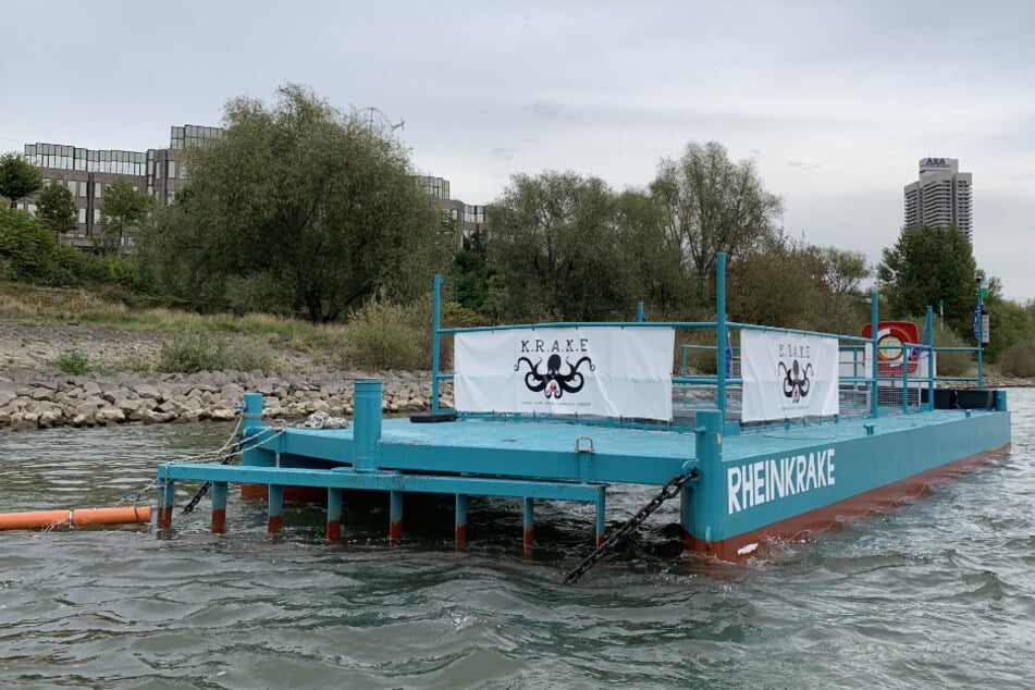 In der Müllfalle "Rheinkrake" wird ein Großteil des Mülls im Rhein aufgefangen.