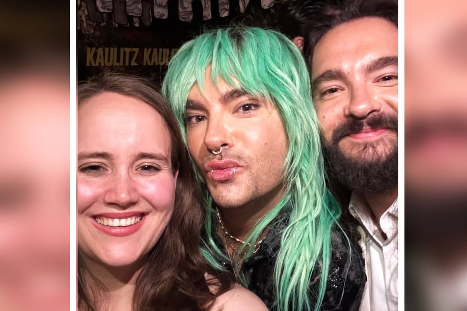 Fan-Treffen der besonderen Art: Grünen-Politikerin Ricarda Lang (31) zusammen mit Bill und Tom Kaulitz (beide 35) von Tokio Hotel.