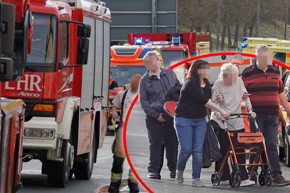 Großeinsatz in Wohnheim: Pflegebedürftige Bewohner fliehen vor den Flammen