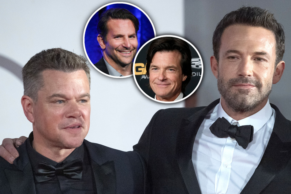 Ben Affleck (50, r.), Matt Damon (52, l.), Bradley Cooper (48, 2.v.l.) und Jason Bateman (54) sind in einem Gruppenchat.